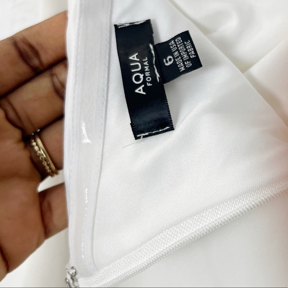 AQUA Off the Shoulder Crepe Cocktail Dress - Picture 8 of 9